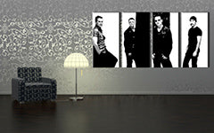 Ročno poslikana slika POP Art U2 v črni barvi 4 kosi U2 | različne velikosti