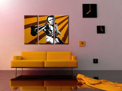 Ročno poslikano POP Art slikarstvo Clint Eastwood 3 deli ce