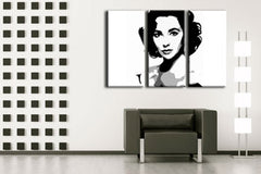 Ročno poslikana slika POP Art Elizabhet Taylor 3 kos et | različne velikosti