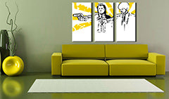 Ročno poslikana umetniška slika POP Art Pulp fiction 3 kosi pulp2 | različne velikosti