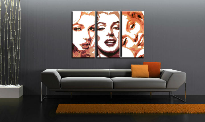 Ročno poslikana slika POP Art Marilyn Monroe 3 kosi mon2