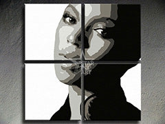 Ročno poslikano slikarstvo POP Art BEYONCÉ 4 kosi bey | različne velikosti