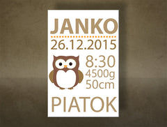 "Naš otrok" Stenska slika z besedilom