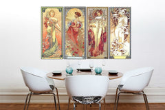 Slika na platnu ŠTIRJE LETNI ČASI 120x70 cm – Alfons Mucha | različne velikosti