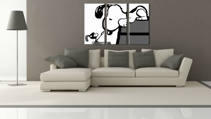 Ročno poslikano POP Art slikarstvo SNOOPY 3 deli snoopy3