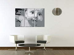 Ročno poslikano slikarstvo POP Art CHILD 3 deli otrok | različne velikosti