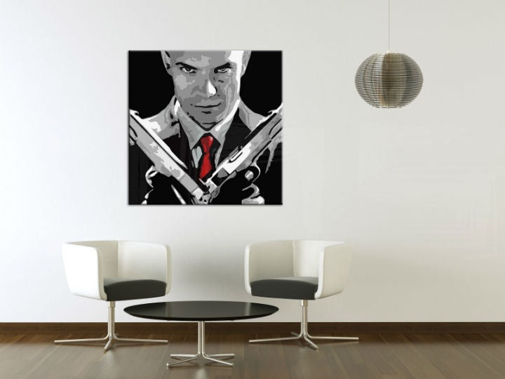 Ročno poslikano slikarstvo POP Art HITMAN 1 del hit2